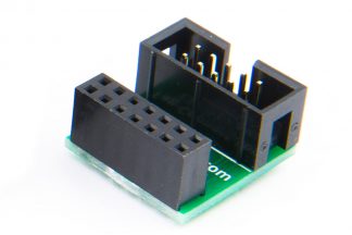 TC-C2000-F-90 adapter (female, no key) for TI DSP’s and processors, including pull-up resistors