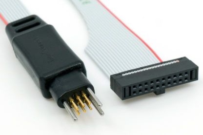 ARM Cortex TC2030-CTX-20-NL cable with 20 pin 0.05" IDC and 6 pin plug-of-nails small footprint no-legs connectors