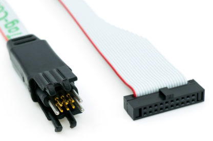 ARM Cortex TC2030-CTX-20 cable with 20 pin 0.05" IDC and 6 pin plug-of-nails small footprint connector