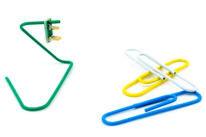 Green clip hanger for TC2030-CLIP & TC2050-CLIP plug-of-nails test/programming connectors with other colors shown