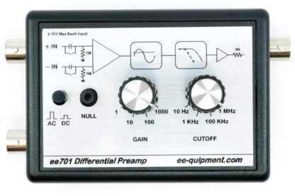 ee-701 differential preamplifier front panel