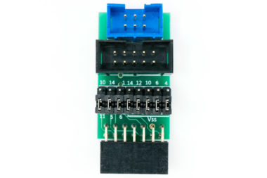 TC-RENESAS adapter for Renesas E1 and E8 debuggers for use with plug-of-nails bales with small PCB footprint