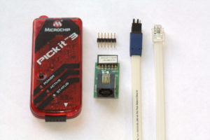 Microchip PICkit 3 with Tag-connect cables and adapters