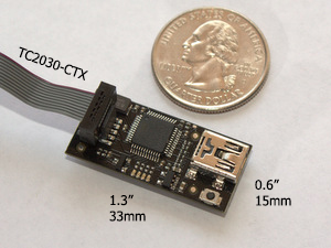 Black Sphere debugger with US Quarter Dollar size comparison