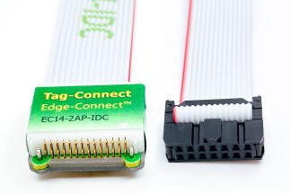 EC14-2AP-IDC legacy debug/test/program cable with 14-pin Edge-connect and 14-pin IDC. 2 guide pin version.