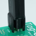 TC2030 legged test connector Inserted into PCB