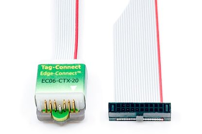 EC06-CTX-20 legacy debug/programming cable with 6-pin Edge-Connect and 20-pin 0.05" Cortex IDC connector