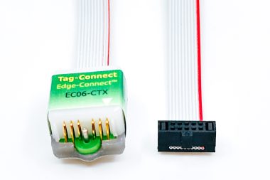 EC06-CTX legacy debug/programming cable with 6-pin Edge-Connect and 10-pin IDC connectors