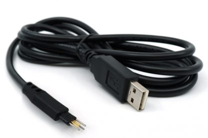 Black FTDI cable with Tag-Connect TC2030-NL no legs test connector