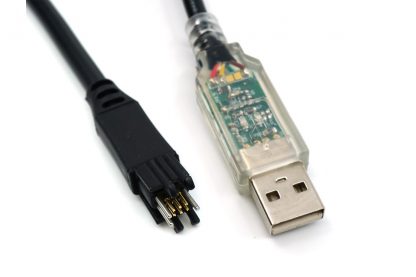 Clear FTDI USB connector with TC2030 legged connector