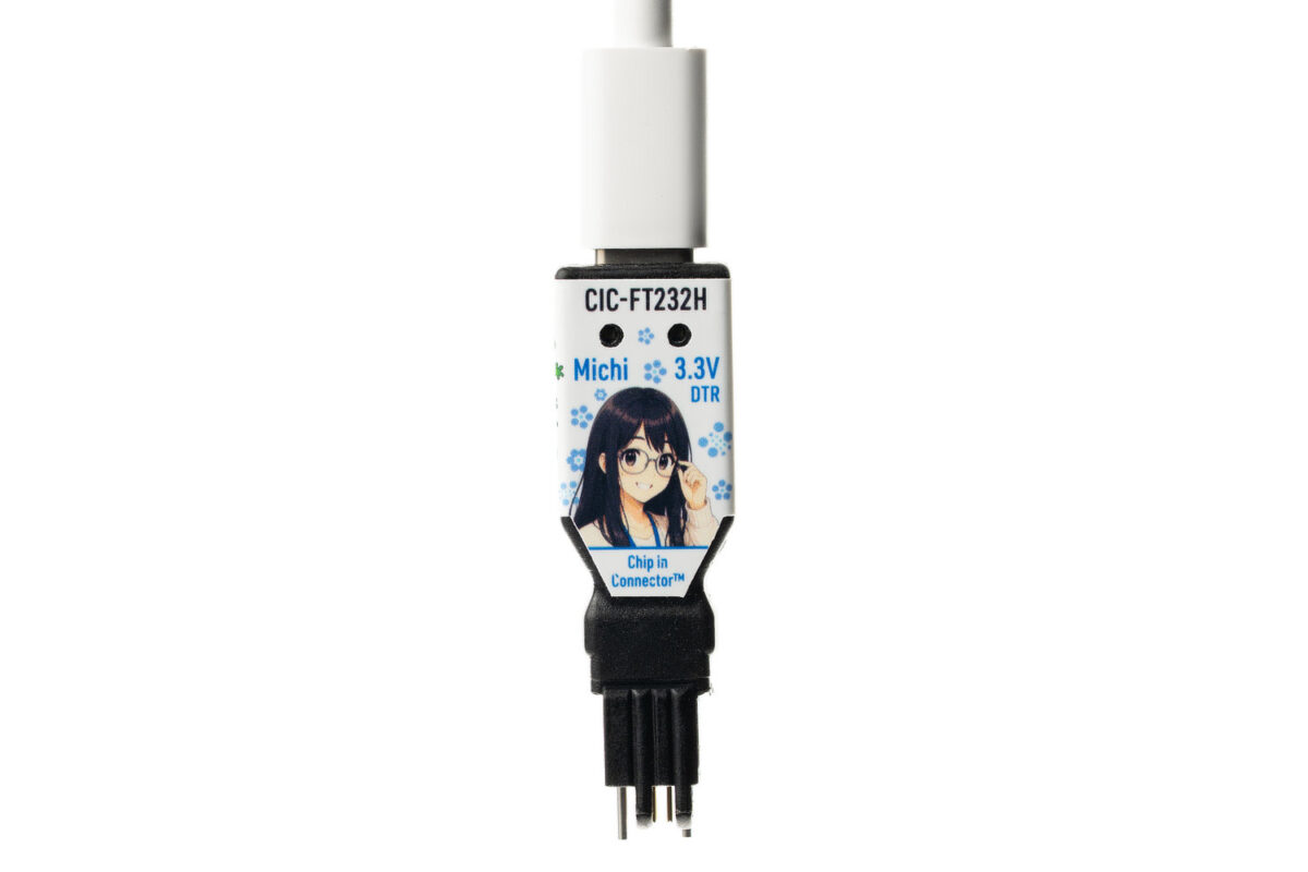 TC2030-CIC-FT232H-3V3 Chip-in-Connect™ FTDI USB to Serial interface with 3V3 VCC and DTR for Tag-connect TC2030 'legged' footprint