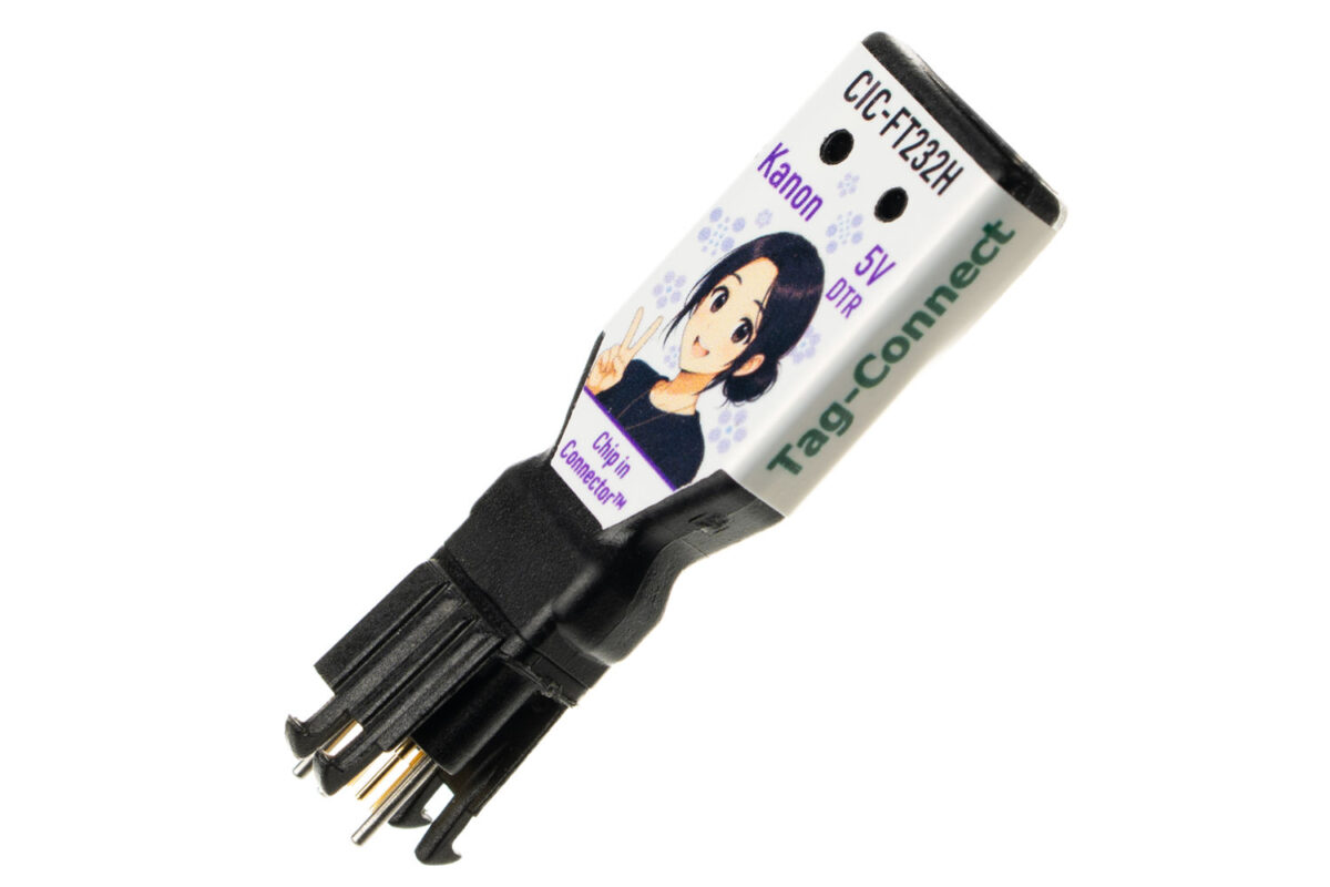 TC2030-CIC-FT232H-5V-DTR Kanon Chip-in-Connect™ FTDI FT232H USB to Serial interface with 5V VCC and DTR for Tag-connect TC2030 legged footprint